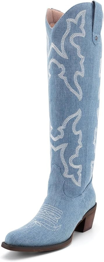 DREAMCIA Embroidered Western Boots for Women Cowboy Boots Wide Mid Calf Western Cowgirl Boots wit... | Amazon (US)