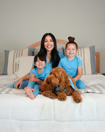 Matching with my minis is my favorite pastime. 💁🏻‍♀️But matching with our dog Coco? Priceless. @somaintimates now has matching kids pajamas and even bandanas for your pets! Grab a matching set just in time for Mother’s Day morning.✨ #familypjs #somapartner #mommyandme #petsofinstagram 

#LTKkids #LTKFind #LTKfamily