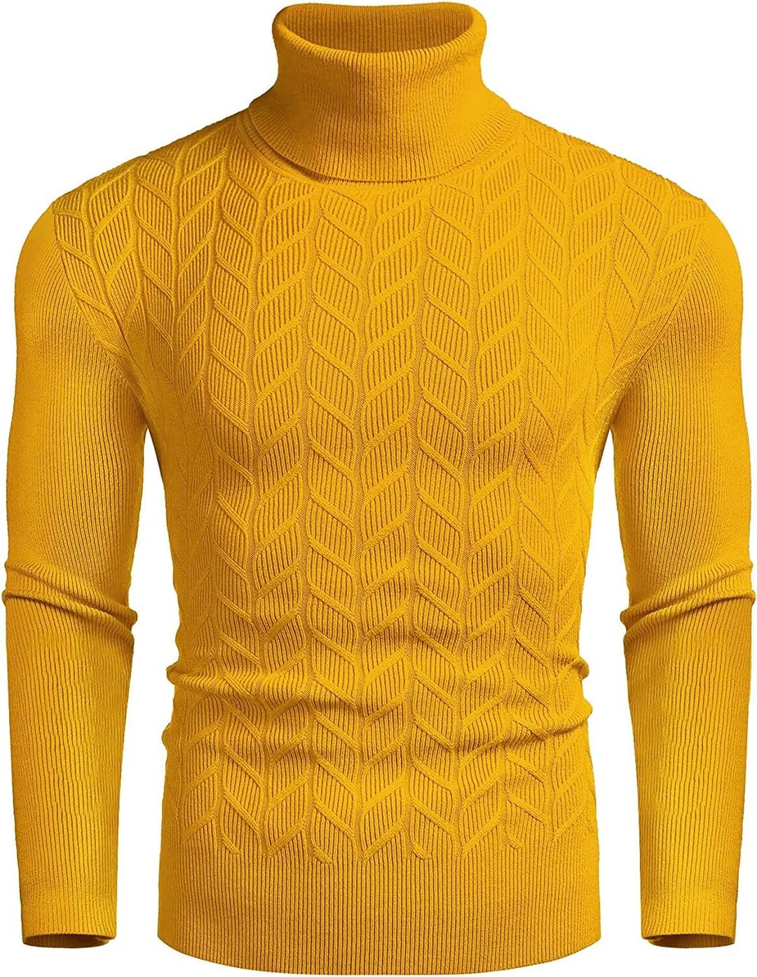 Slim Twist Pattern Turtleneck Knit Sweater (US Only) | Coofandy