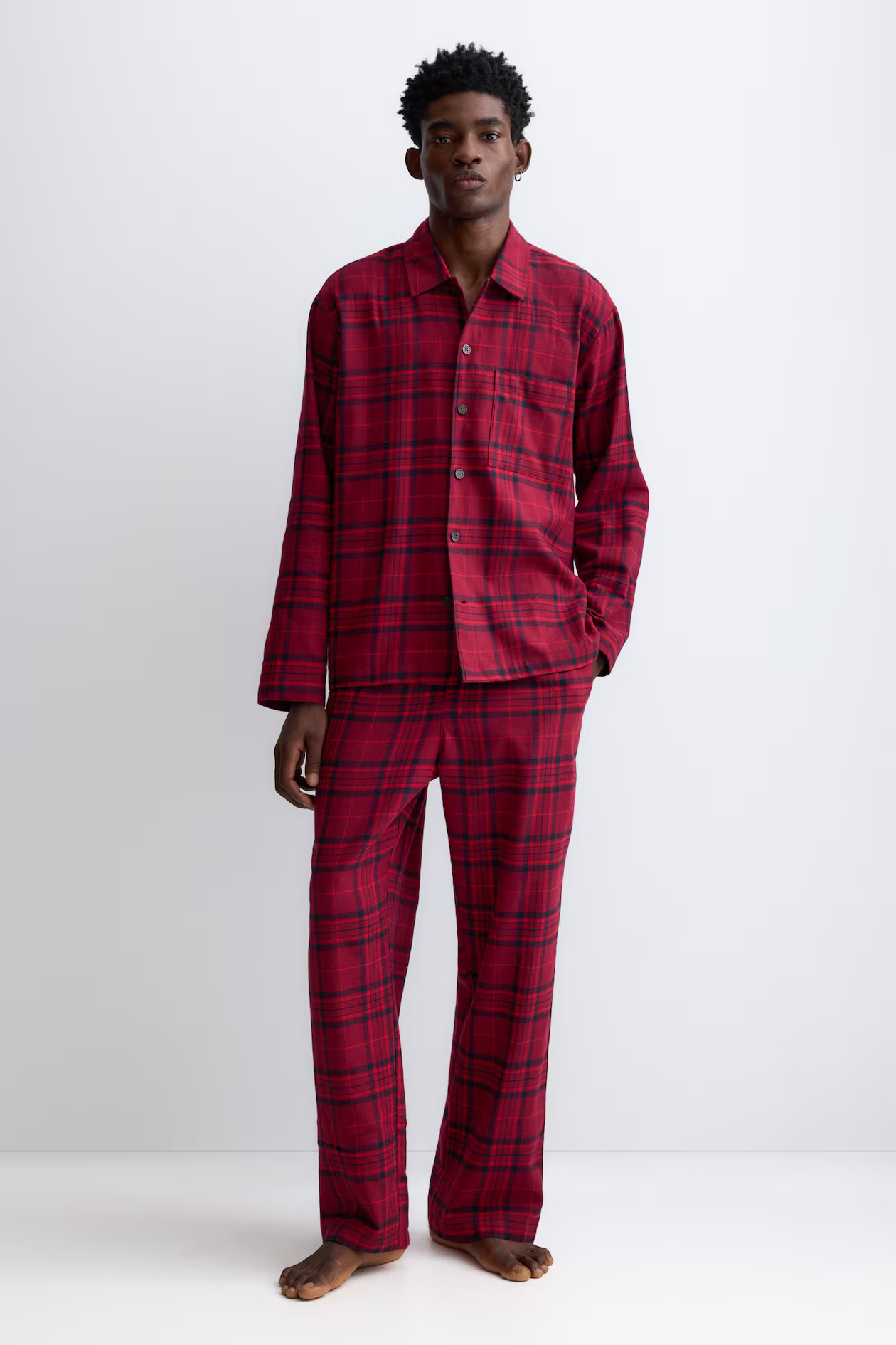 Men’s Red/plaid Flannel Pajama Shirt and Pants | H&M CA | H&M (US + CA)