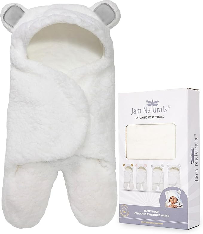 Jam Naturals-Cute Bear Organic Newborn Swaddle Wrap-Gender Neutral Soft Baby Blanket, Newborn Bab... | Amazon (US)