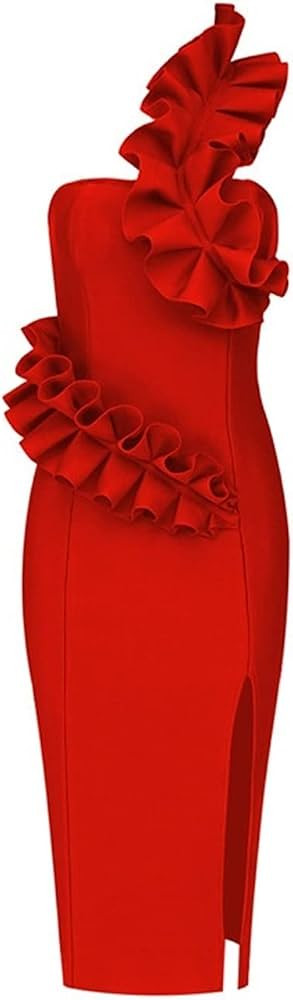 Autumn Elegant Bandage Dress Sexy Tight Sleeveless Clothes Club Party Dresses (Color : Red, Size ... | Amazon (US)