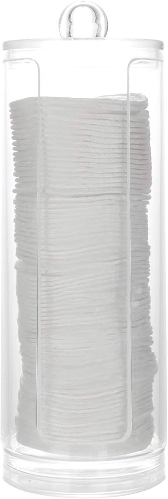 Cosmetic Cotton Pad Holder - Acrylic Makeup Remover Organizer with Dispenser & Storage Rack | Amazon (US)