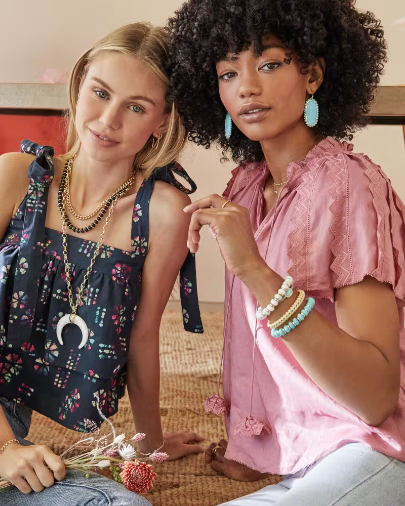 Beaded Danielle Gold Drop Earrings in Rose Mother Of Pearl | Kendra Scott | Kendra Scott