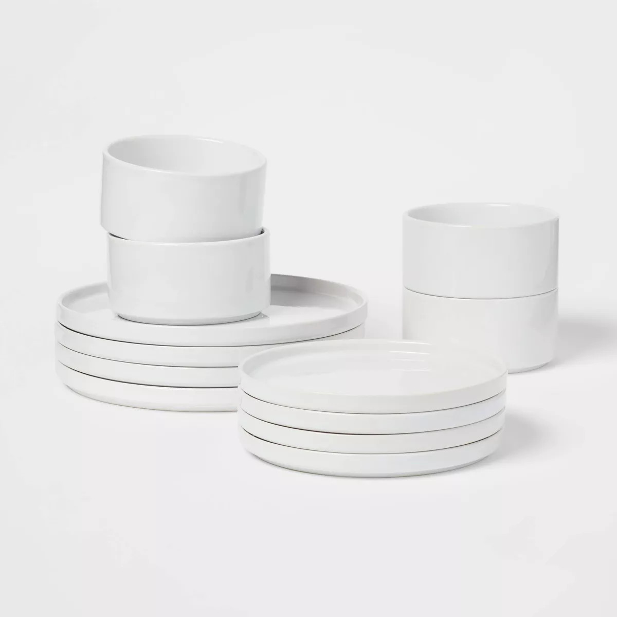 12pc Stoneware Stella Dinnerware Sets White - Threshold™ | Target