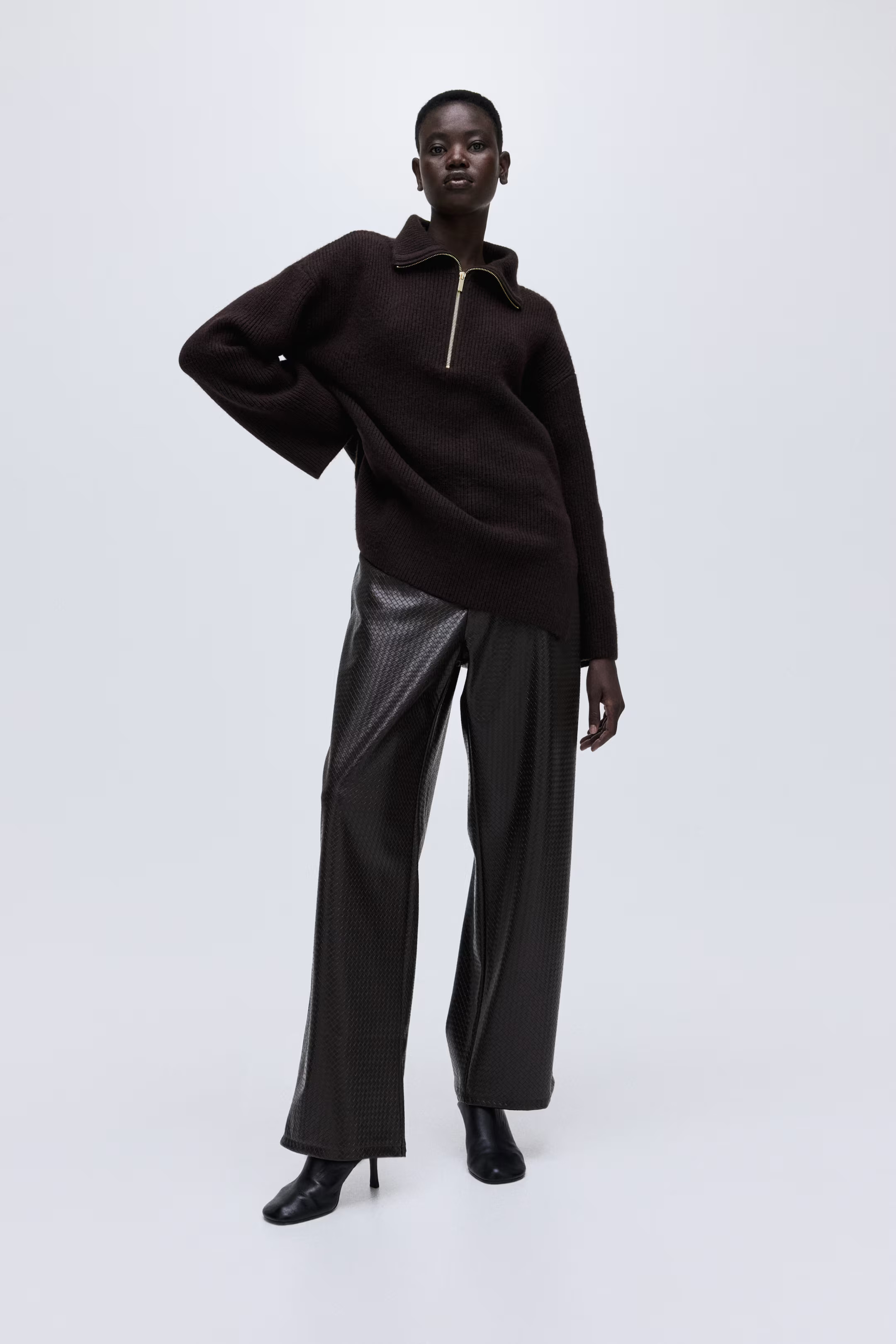 Zip-top rib-knit jumper | H&M (UK, MY, IN, SG, PH, TW, HK)