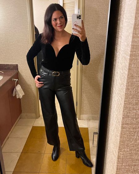 All black glam for a night out in Vegas!

Use code RTRALIJ for 40% off your first 2 months of rent the runway. 

Wearing size large Louna top, size 30 Abercrombie vegan leather pants, size medium Asos belt, size 10 madewell boots 

#LTKstyletip #LTKSeasonal #LTKunder100