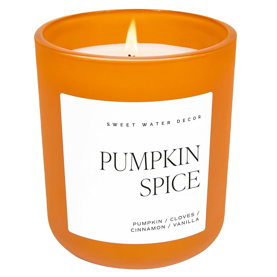 Sweet Water Decor Pumpkin Spice Soy Candle | Pumpkin, Cloves, and Buttercream Scented Candle for ... | Amazon (US)