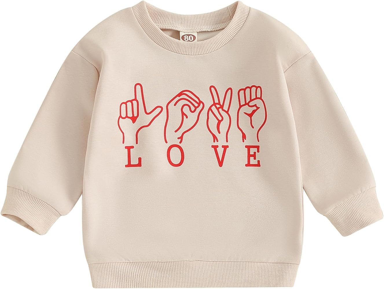 CHAUKAREAUL Toddler Baby Girl Boy Valentines Day Outfits Long Sleeve Letter Sweatshirt Pullover S... | Amazon (US)