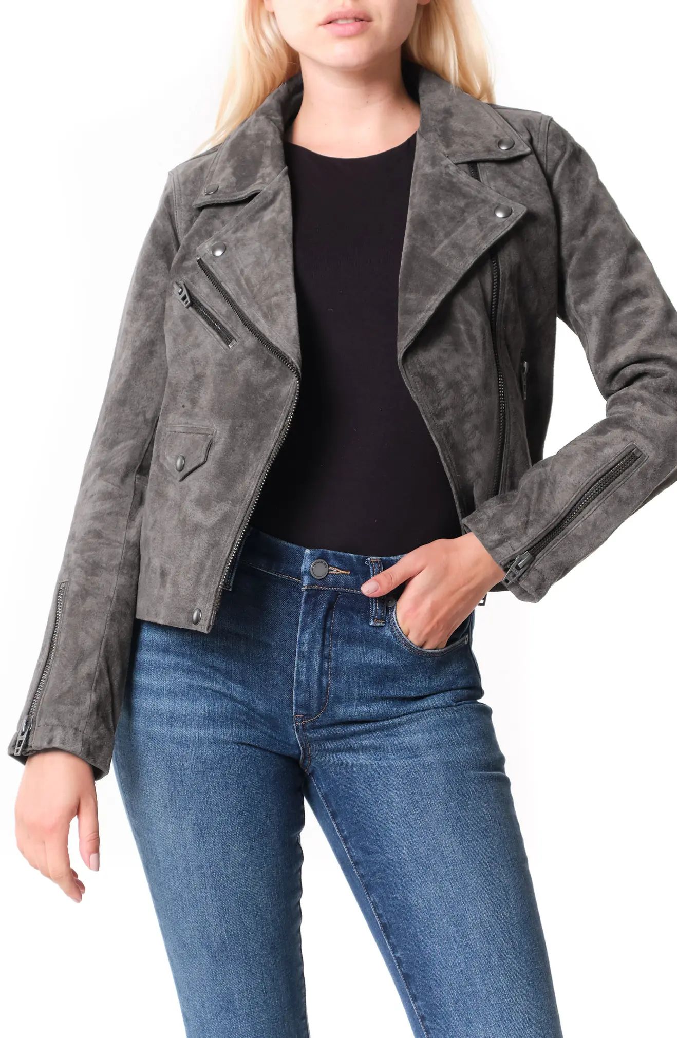 Vital Signs Suede Moto Jacket | Nordstrom