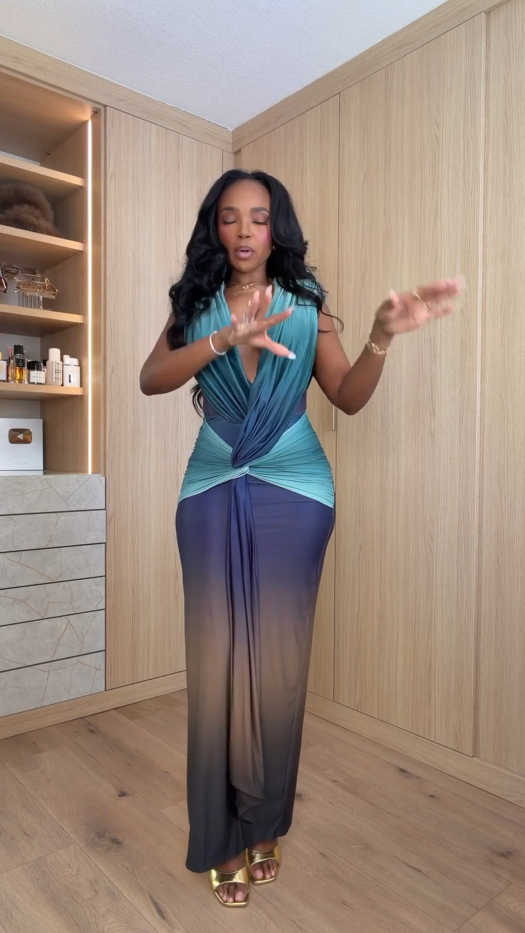 Everything from this look is linked below. 👇🏽

THE DRESS IS THE MOMENT 💙✨ This ombré ruched maxi dress was MADE to show off your shape. The teal-to-navy gradient, draped neckline and curve-hugging fit make it such a standout for your next night out or special occasion.

ombré maxi dress, ruched maxi dress, bodycon maxi dress, teal maxi dress, blue maxi dress, curve hugging dress, statement maxi dress, date night dress, birthday dinner dress, vacation dinner outfit, wedding guest dress, special occasion dress, girls night outfit, dinner outfit women, petite maxi dress

Wearing: Size Small | 5’4” | 140 lbs | 34D-27-40

Download the FREE LTK app & follow @kirasfashionfinds to shop all my daily finds.

#LTKPetite #LTKParties #LTKStyleTip