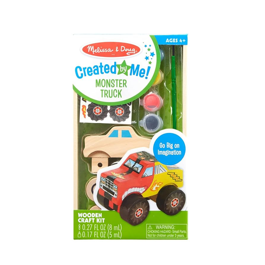 Melissa & Doug Created by Me! Monster Truck Wooden Craft Kit - Easter Basket Stuffers Easy To Ass... | Amazon (US)