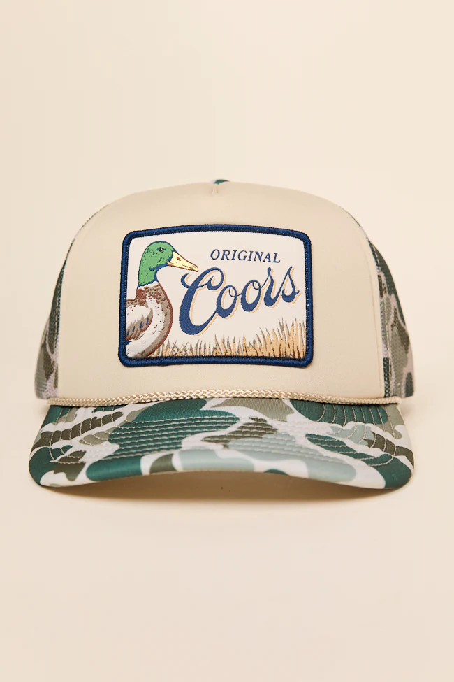 Mallard Coors Camo Trucker Hat | Pink Lily