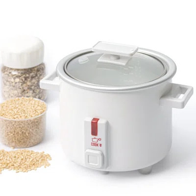 Small Rice Cooker, 1.5 Quart Mini Non-Stick Coated Insert Food Steamer and Dishwasher-Safe Glass Lid and Pot, White | Wayfair North America