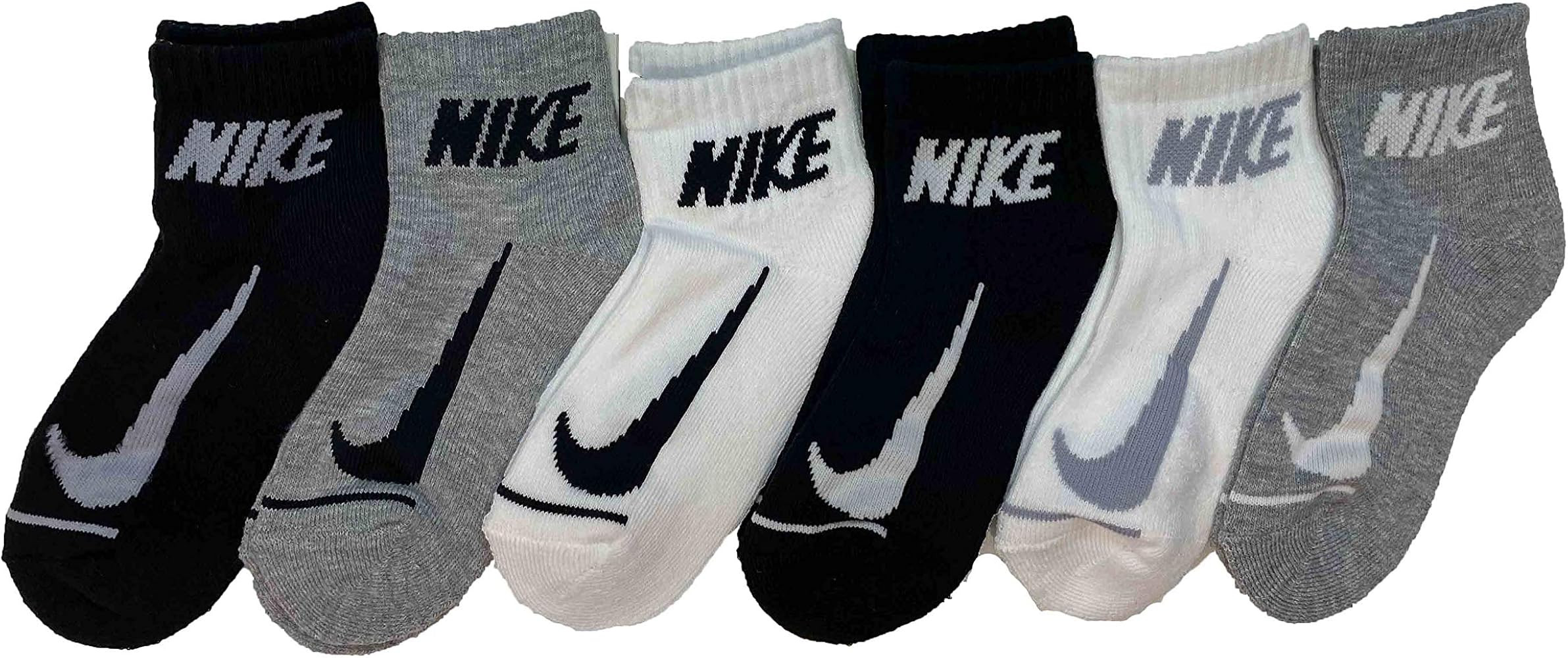 Nike Little Boy Cushioned Quarter Socks 6 Pack | Amazon (US)