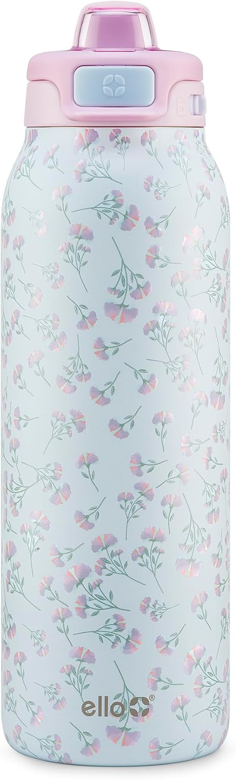 Ello Pop & Fill Insulated Stainless Steel Water Bottle with Quick Fill Lid, Leakproof Locking, Si... | Amazon (US)