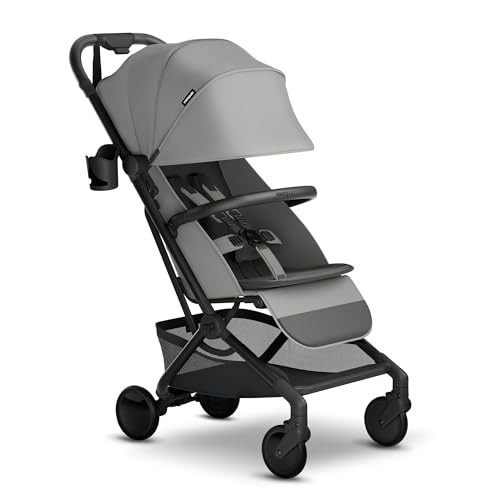 Mompush Velo Lightweight Travel Stroller – One-Hand Fold, Ultra-Compact & Airplane Friendly, Lie-Flat Recline Seat (from Birth to 50 lbs), Includes Cup Holder, Shoulder Strap, and Leather Bumper Bar | Amazon (US)