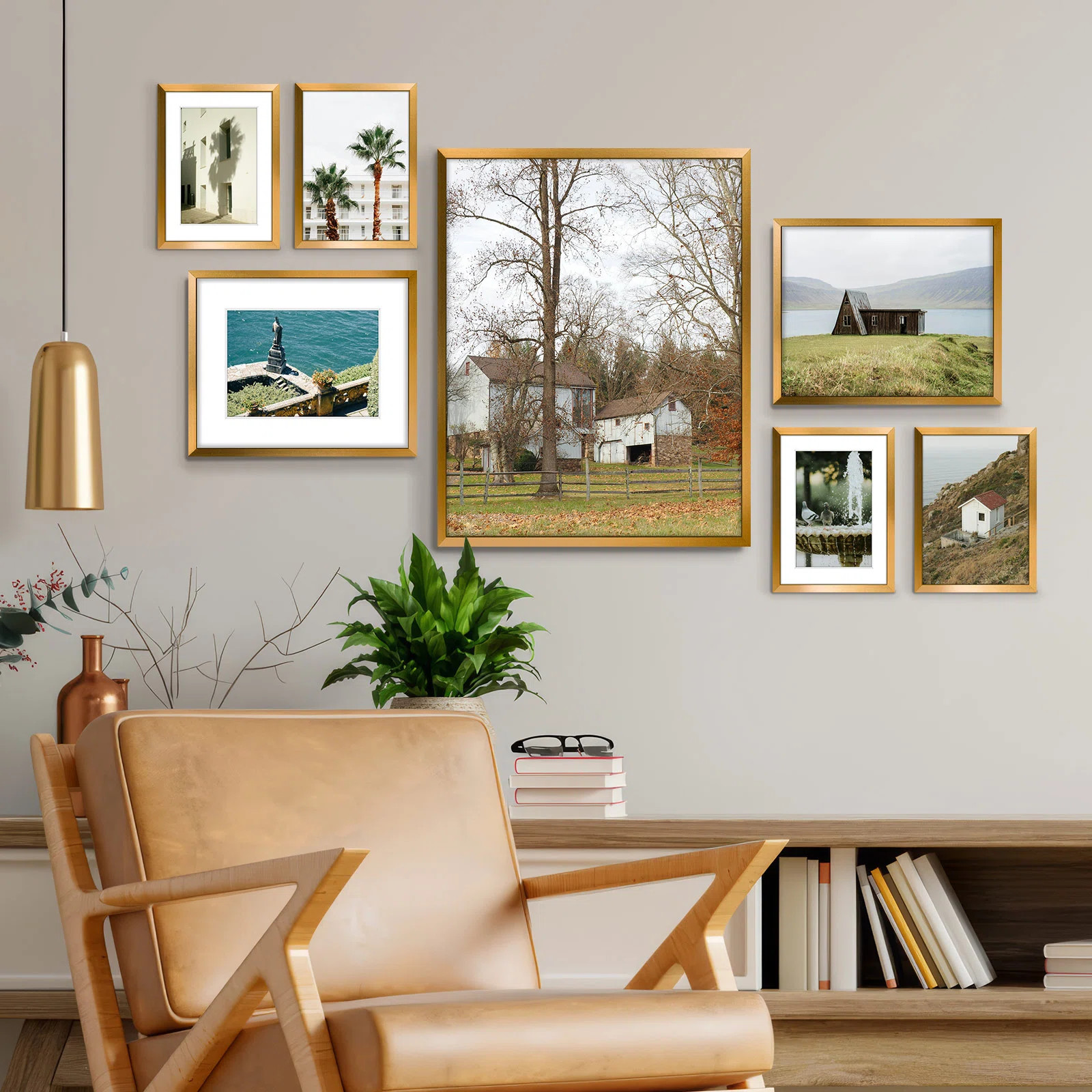 Drennon Metal Picture Frame - Set of 7 with Mat | Wayfair North America