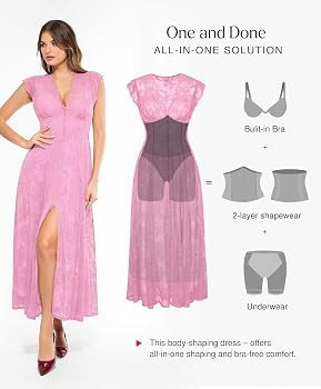 Popilush Women's Lace Formal Cocktail Sleeveless V Neck Maxi Shapewear Dress Wedding Guest Mother... | Amazon (US)