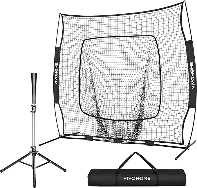 VIVOHOME Baseball Softball Batting Net - 7x7 Ft Baseball Backstop, Softball Practice Net for Hitt... | Amazon (US)