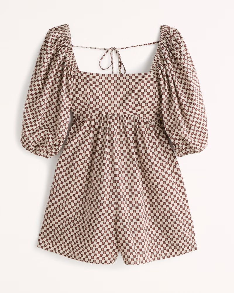 Women's Puff Sleeve Flirty Romper | Women's Dresses & Jumpsuits | Abercrombie.com | Abercrombie & Fitch (US)