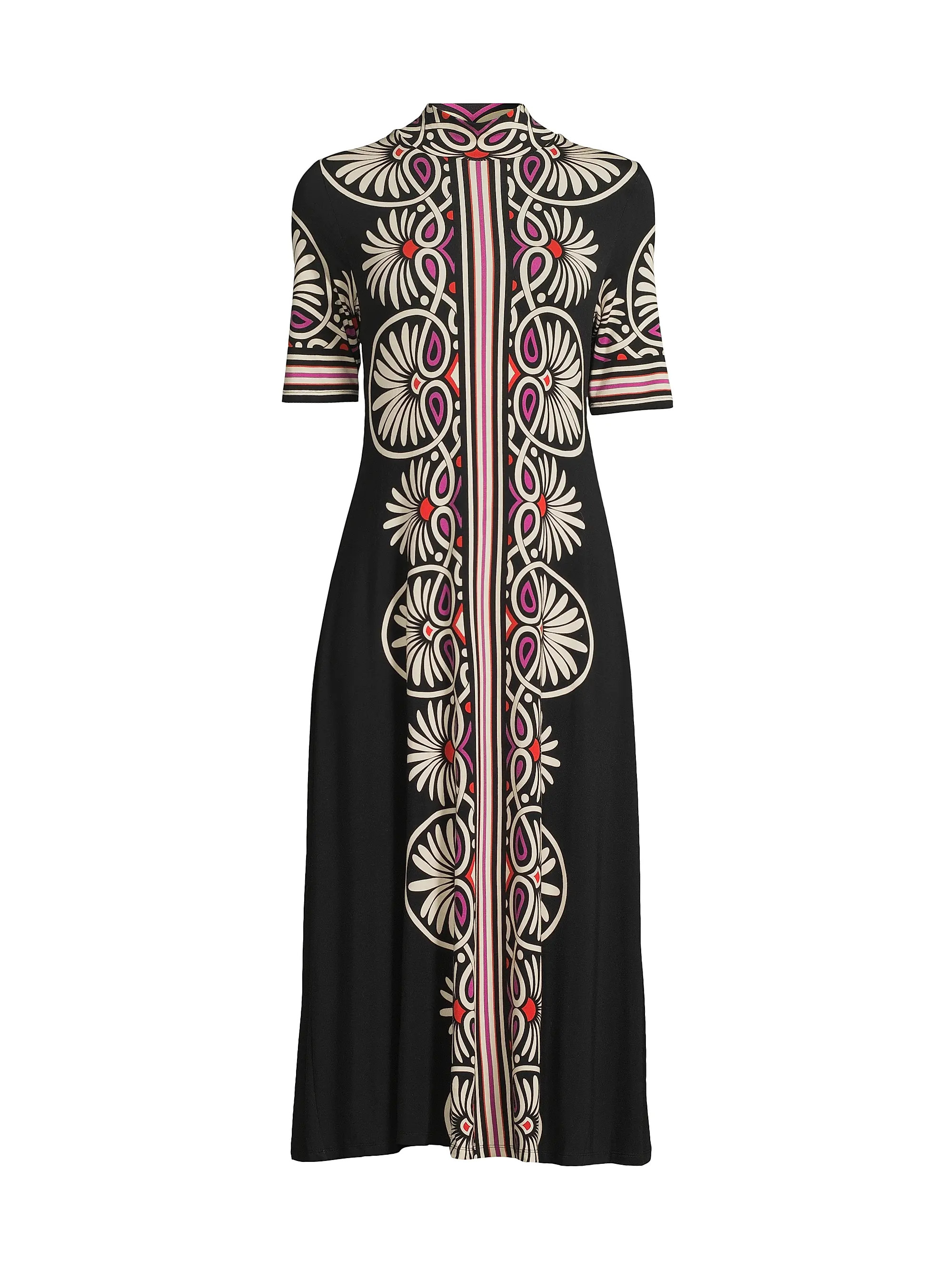 The Janie Favorite Geometric Mock Turtleneck Midi-Dress | Saks Fifth Avenue