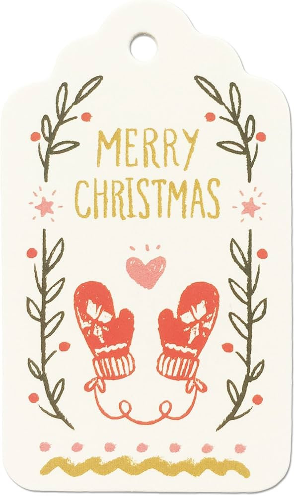 LWR CRAFTS 100 Hang Tags Scalloped Top with Cotton Strings 66ft for Holiday (Merry Christmas) | Amazon (US)