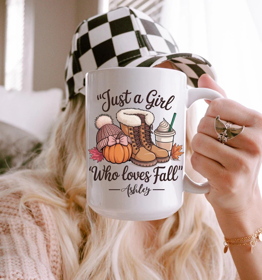 Custom Girl who loves Fall Mug,Halloween Mug,Fall Coffee Mug,Gift for Her,Autumn Mug,best friend ... | Etsy (Global)