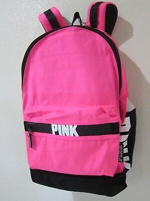 Victoria Secret Pink NEON BLACK WHITE CAMPUS BACKPACK GYM BEACH SCHOOL BOOK BAG  | eBay | eBay US