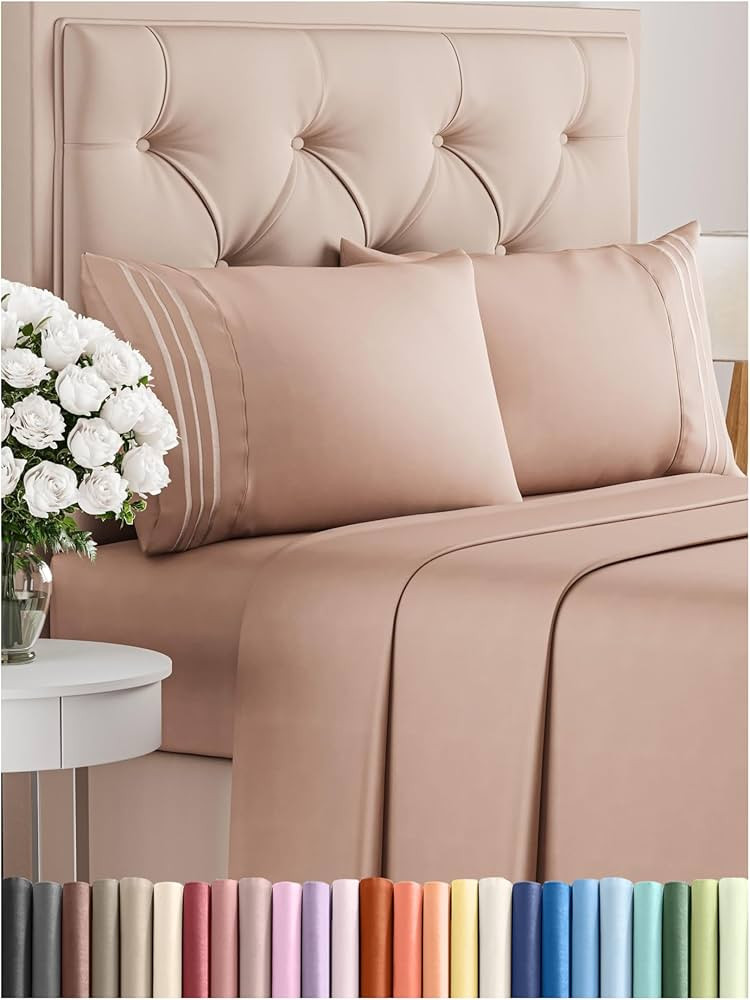 Full Size 4 Piece Sheet Set - Comfy Breathable & Cooling Bed Sheets Set - Hotel Luxury Bedding fo... | Amazon (US)