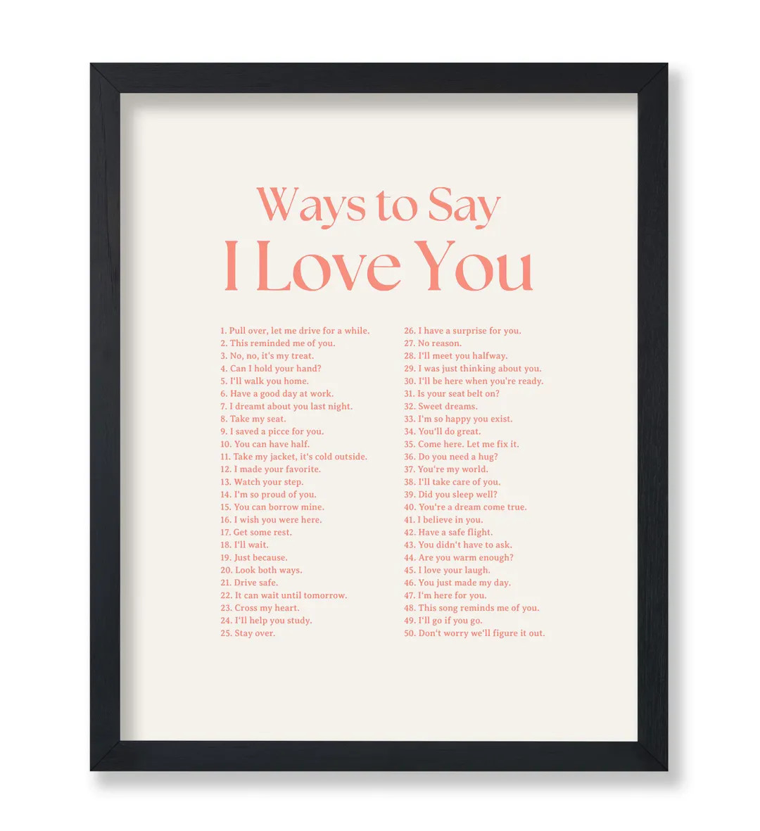 Vintage Typography Poster - Retro Inspirational Print - Ways to Say I Love You, Valentine’s Day... | Etsy (US)