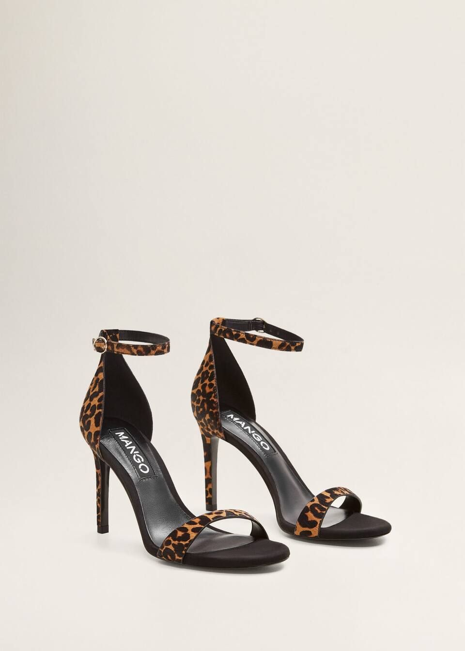 Leopard leather sandals | MANGO (US)