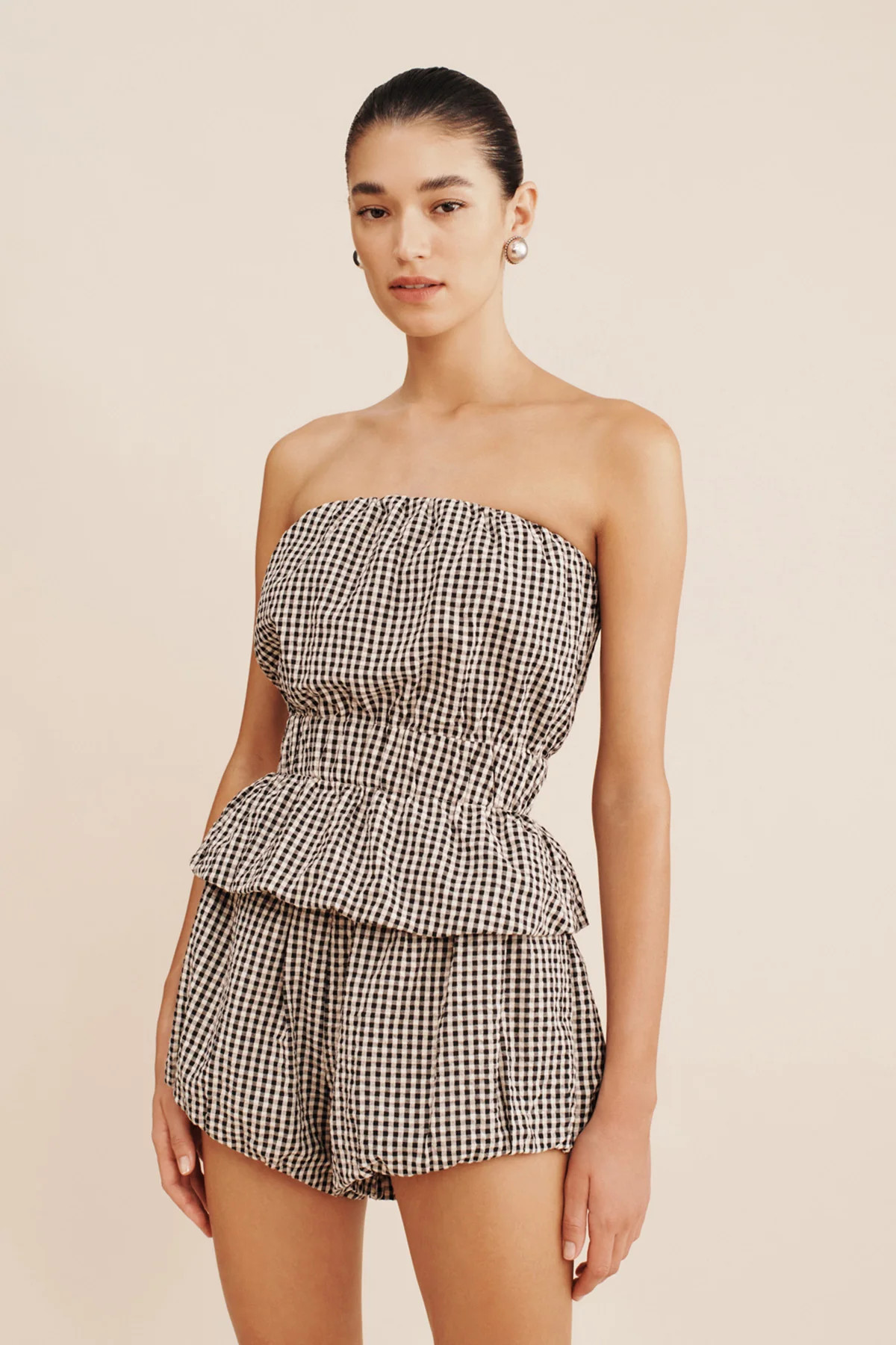 AURELIA STRAPLESS TOP - GINGHAM | POSSE (US)