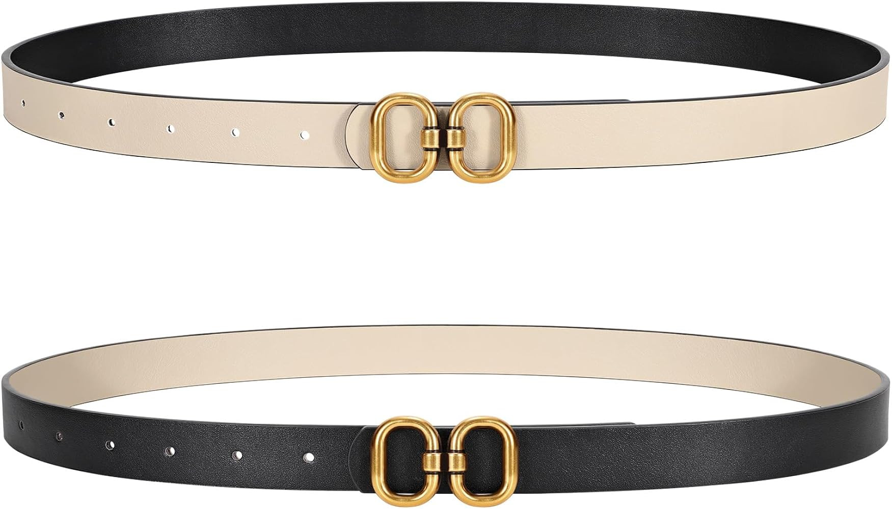 Women Skinny Reversible Leather Belts for Jeans Ladies Thin Waist Belt for Dresses,0.9" Width | Amazon (US)