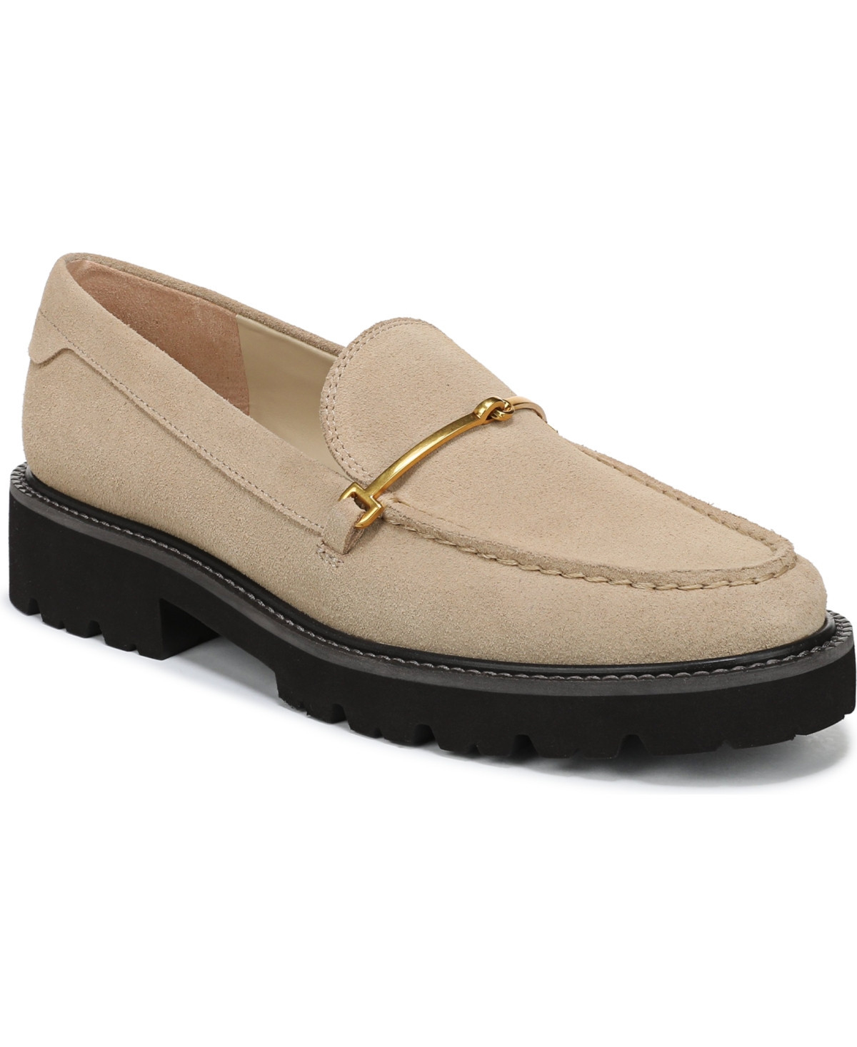 Franco Sarto Women's Senna Round Toe Lug Sole Loafers - Beige Suede | Macy's