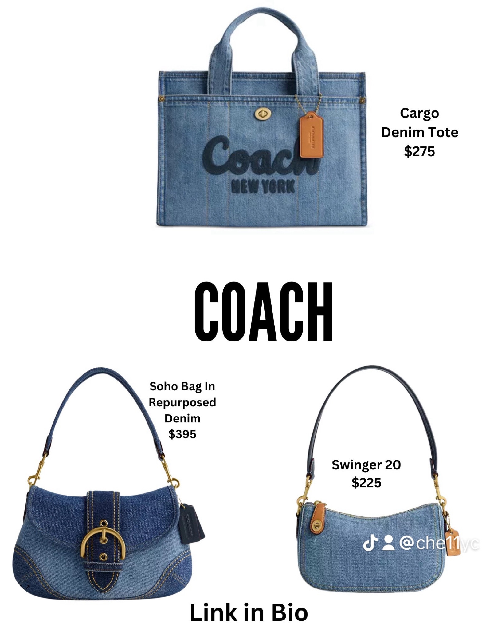 Denim Handbags for Spring
While we're on the topic of denim this spring and the Coach Tabby. Here are some additional options that range from $200 to $600 that are super cute!!


#LTKSeasonal #LTKU
