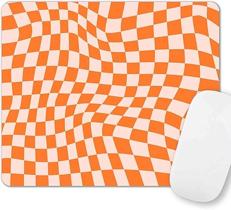 Orange Checkered Mouse Pad, Modern Pattern Mouse Pad, Cute Mousepad Desk Accessories for Women Of... | Amazon (US)