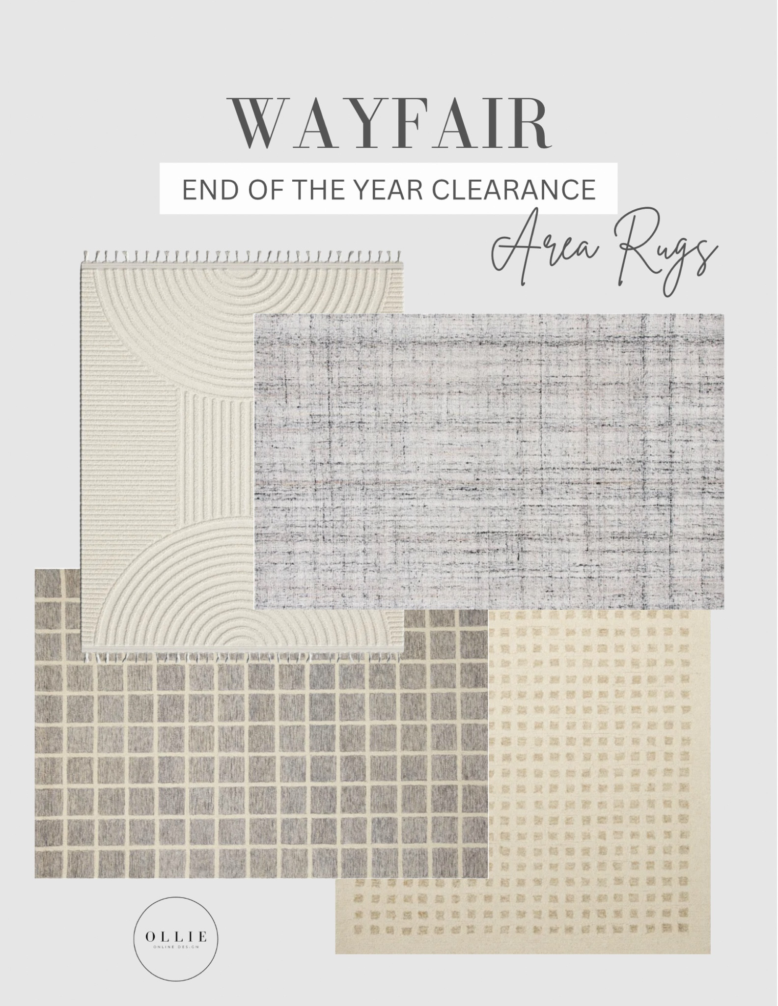 Shop Wayfair’s end of year clearance on these great area rugs. With savings up to 60% off, how can you go wrong? Grab these deals before they’re gone! Sale ends January 3rd…
#arearugs
#rugsale
#homedecorsale
#wayfair
#wayfairclearance
#endoftheyearsale
#rugs