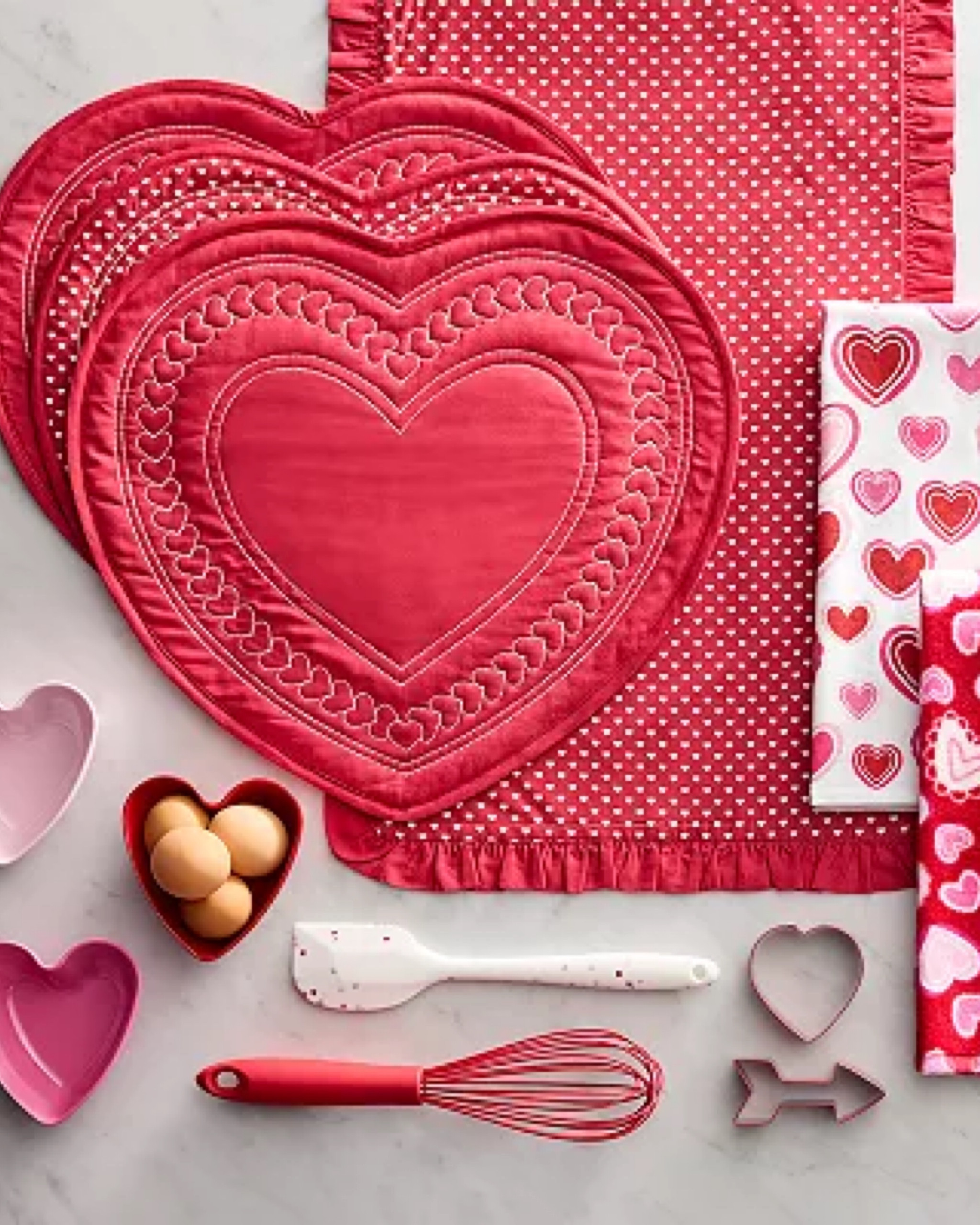 Lovely kitchen essentials are now available for Valentine’s Day. Vibrant red and pink hand towels, red heart shaped placemats and heart shaped dishes will add some love to your kitchen decor.

#LTKhome #LTKSeasonal