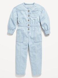 Long-Sleeve Chambray Utility-Pocket One-Piece for Toddler Girls | Old Navy (US)