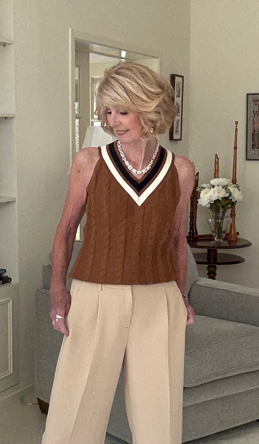 Talbots Fall transitional piece halter sweater top. 

 #LTKSeasonal #LTKOver40