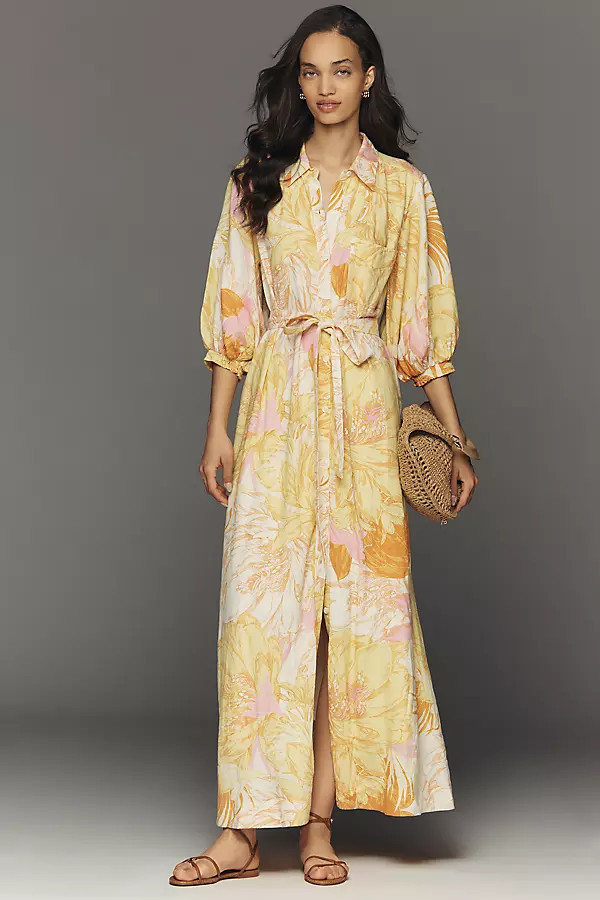 The Mona Linen Shirt Dress by Maeve | Anthropologie (US)