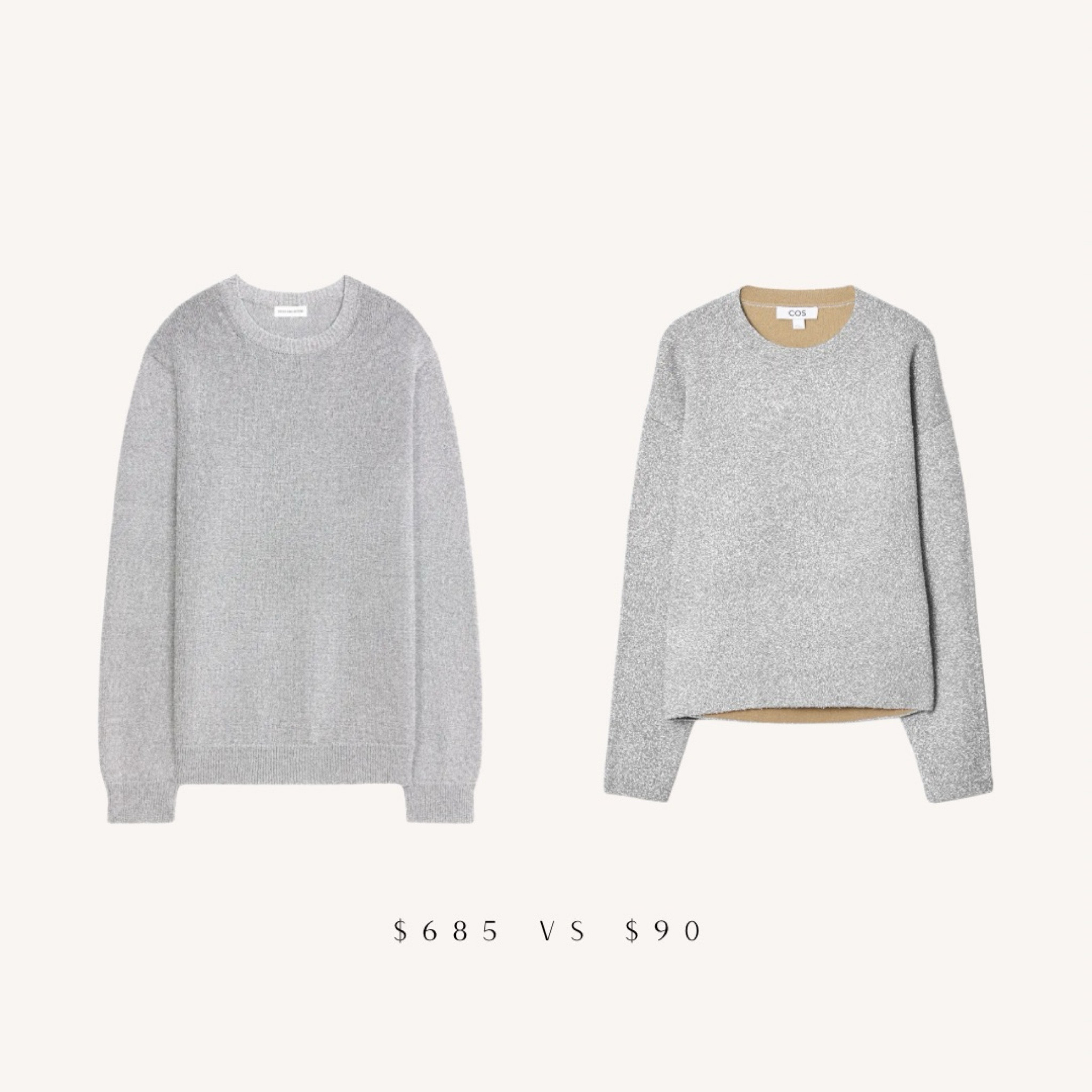 Sparkle sweater vibes - Dries for the splurge, Cos for the save 

#LTKFindsUnder100 #LTKStyleTip #LTKWatchNow