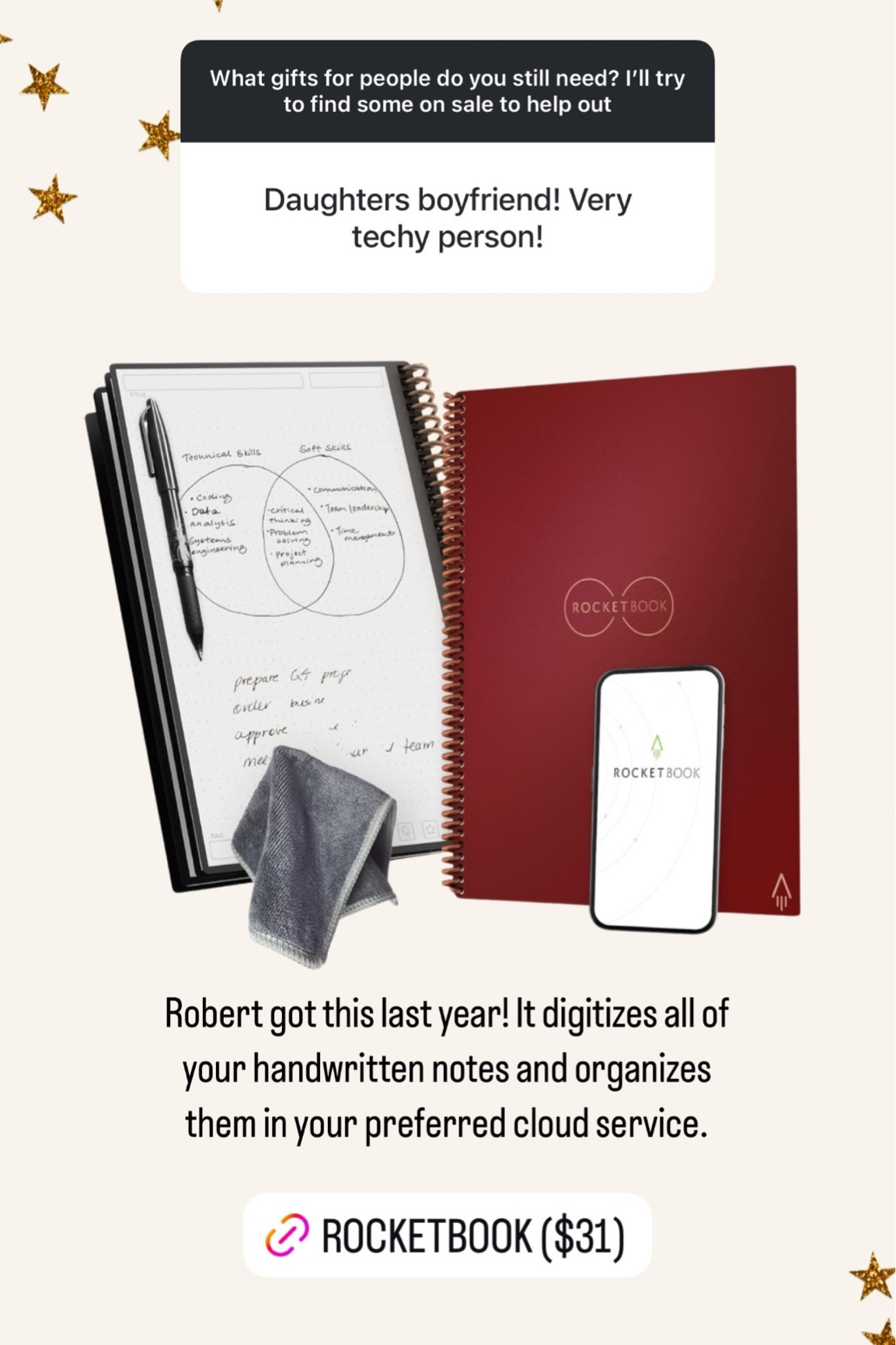 Robert got this last year! It digitizes all of your handwritten notes and organizes them in your preferred cloud service.

#giftguide #techgift

#LTKGiftGuide #LTKHoliday