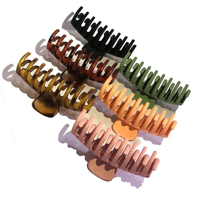 6 Pcs Big Hair Claw Clips, 4.3 Inch Nonslip Large Claw Hair Clips for Women and Girls Thick/Thin ... | Amazon (US)