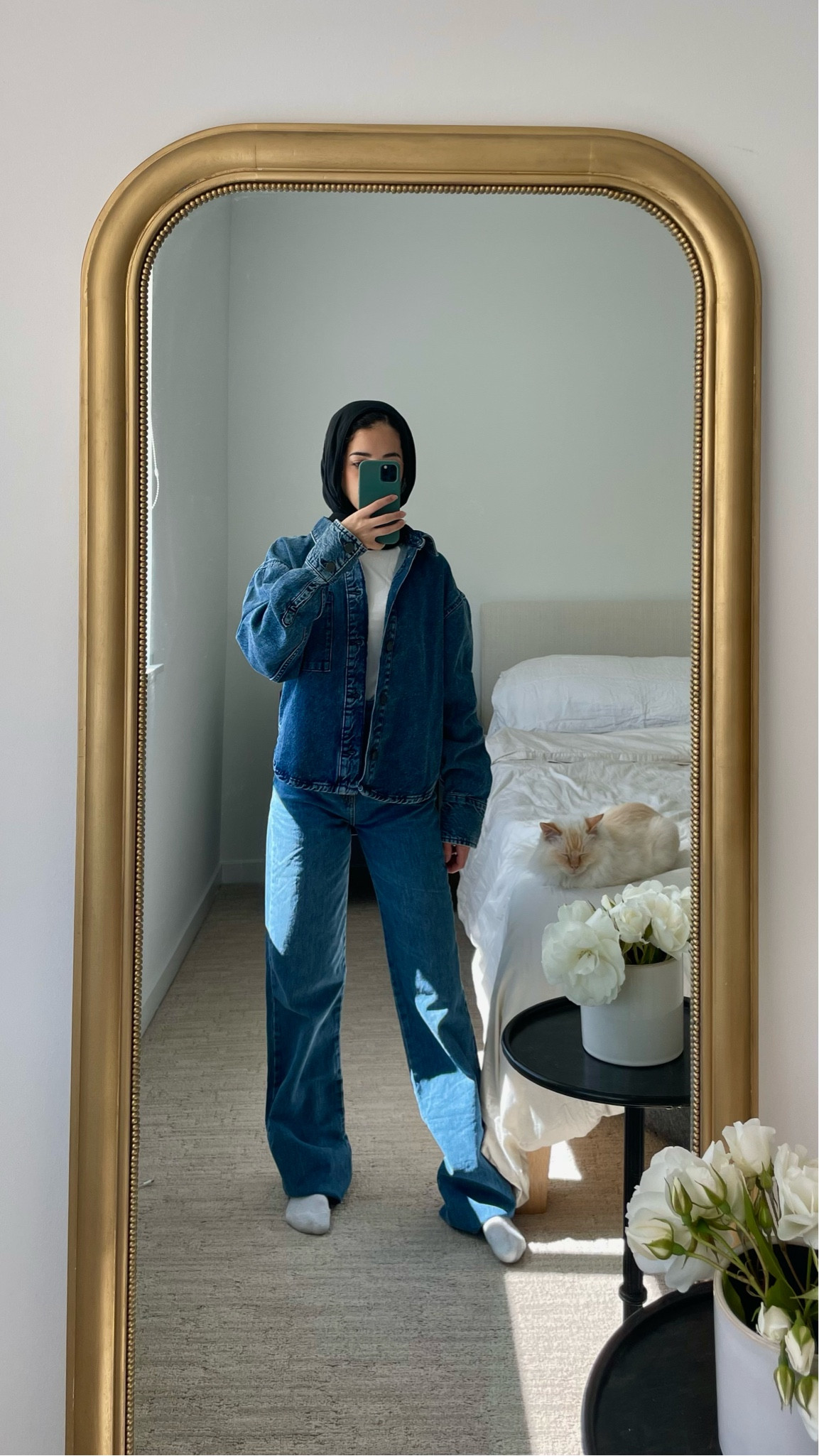 Denim top denim wide leg pants! #denimshirt 

#LTKstyletip