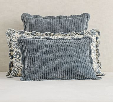 Velvet Scallop Edge Reversible Quilted Sham | Pottery Barn (US)