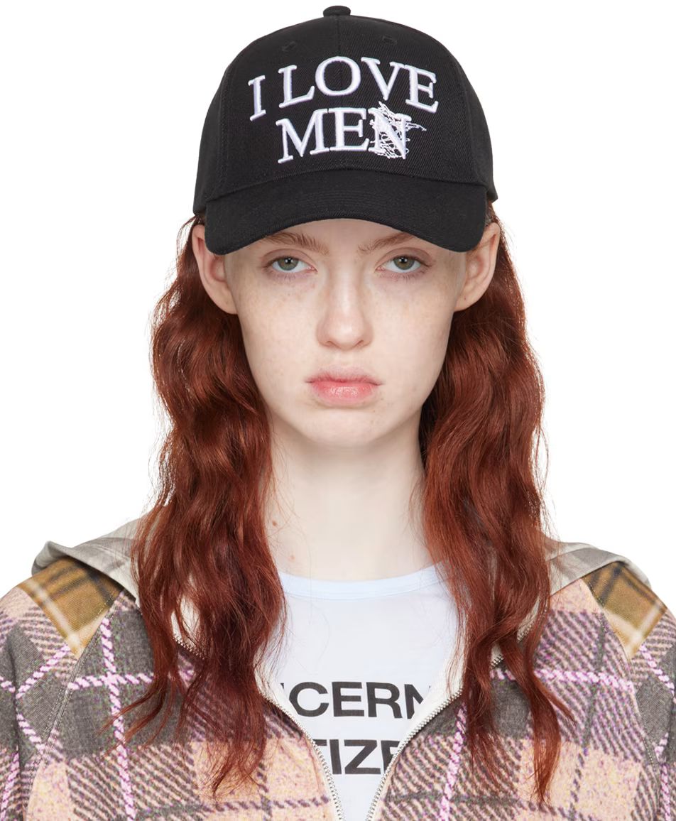 SSENSE Exclusive Black 'I Love Men' Cap | SSENSE