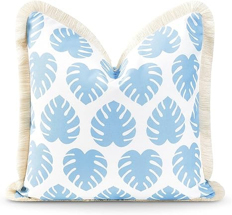 Hofdeco Premium Coastal Hampton Style Patio Indoor Outdoor Pillow Cover Only, 20"x20" Water Resis... | Amazon (US)