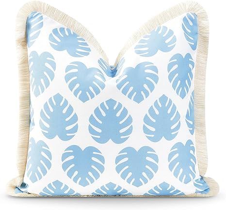 Hofdeco Premium Coastal Hampton Style Patio Indoor Outdoor Pillow Cover Only, 20"x20" Water Resis... | Amazon (US)